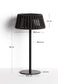Lampada da tavolo solare per esterni Aldet in corda piatta con base in metallo nero