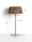 Lampada da tavolo solare per esterni Aldet in corda piatta con base in metallo beige