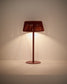 Lampada da tavolo solare per esterni Aldet in corda piatta con base in metallo color terracotta