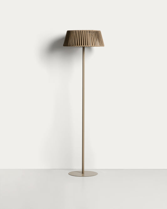 Piantana solare per esterni Aldet in corda piatta con base in metallo beige Ø 46 cm