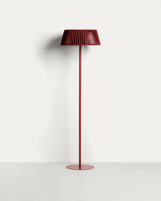 Piantana solare per esterni Aldet in corda piatta con base in metallo color terracotta Ø 46 cm