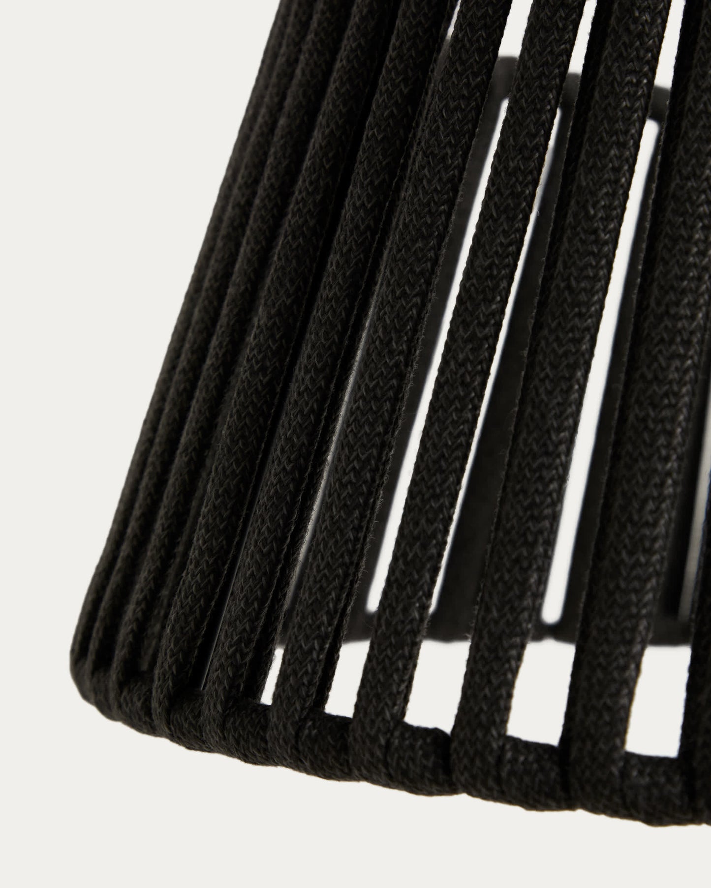 Paralume per lampada da soffitto Aldet in corda piatta nera Ø 46 cm