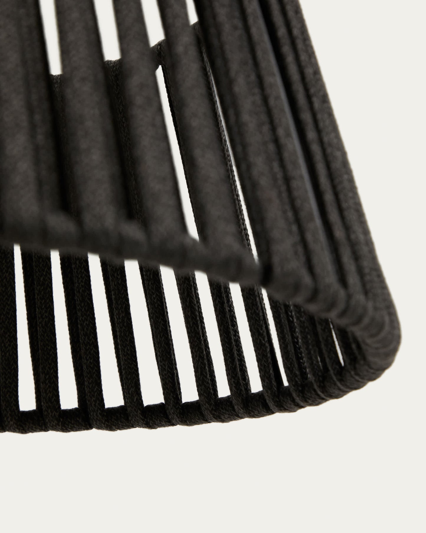 Paralume per lampada da soffitto Aldet in corda piatta nera Ø 46 cm