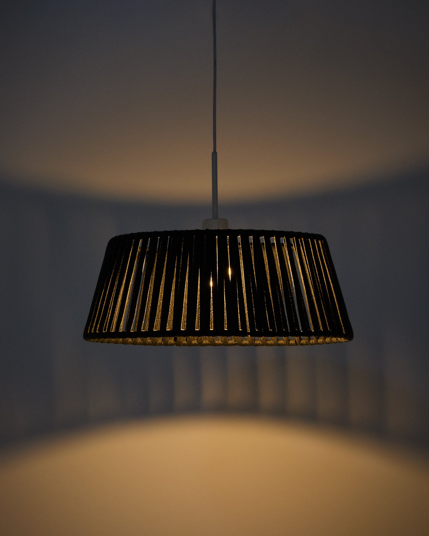 Paralume per lampada da soffitto Aldet in corda piatta nera Ø 46 cm