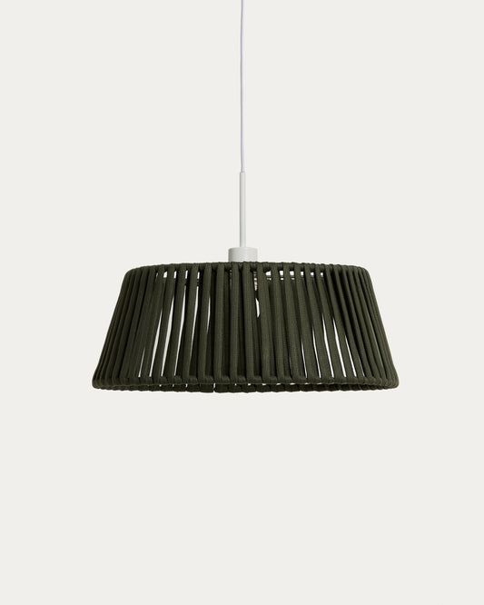 Paralume per lampada da soffitto Aldet in corda piatta verde Ø 46 cm