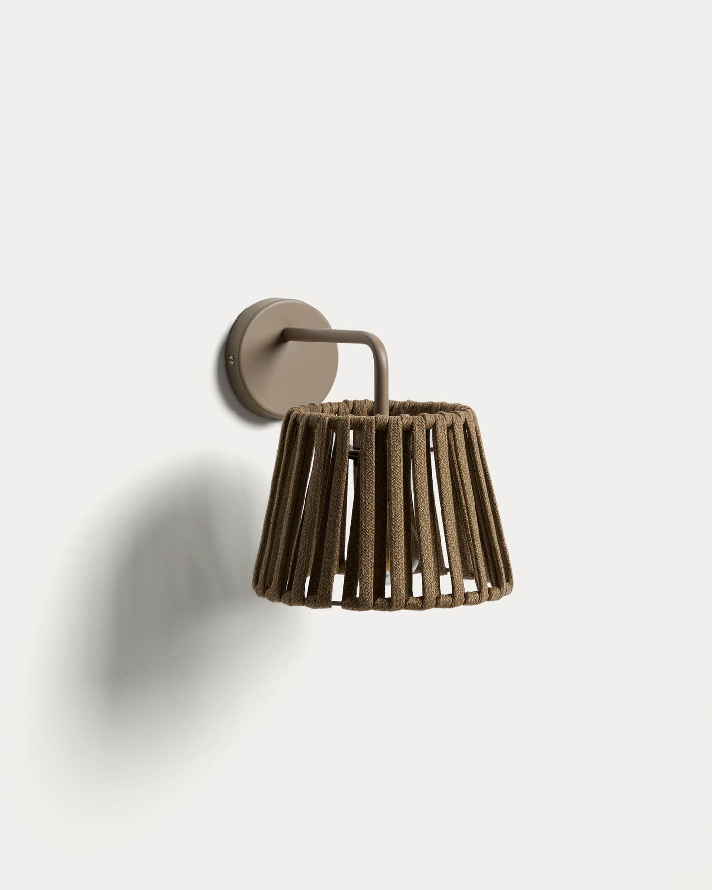 Applique da esterno Aldet in corda piatta e metallo beige