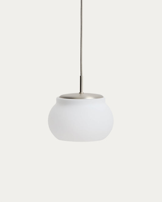 Lampada da soffitto LED Leruna in vetro satinato e metallo con finitura galvanizzata Ø 20 cm