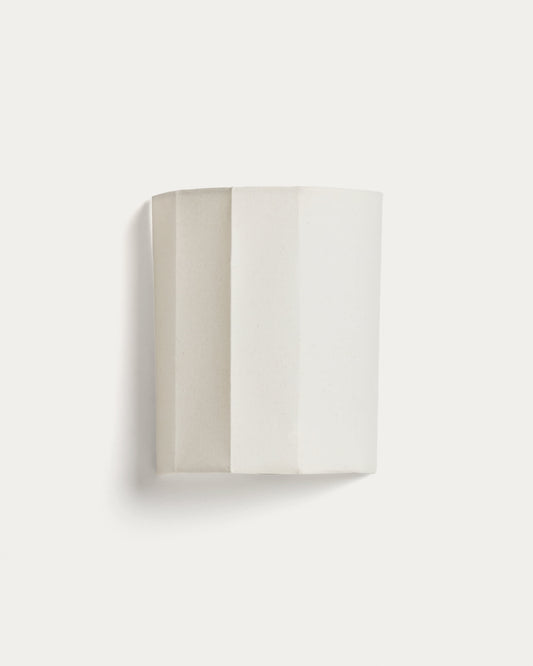 Applique da parete Lumeni di legno di caucciù e lino beige 20 cm