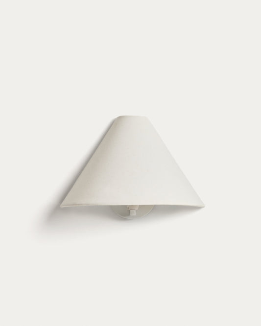 Applique da parete Lumeni in legno di caucciù e lino beige 30 cm
