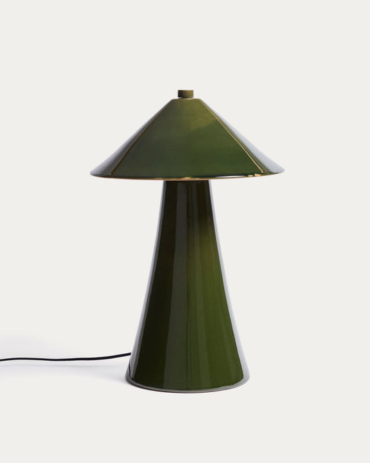 Lampada da tavolo Ceren in ceramica verde 54 cm