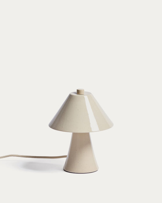 Lampada da tavolo Ceren in ceramica beige 21 cm