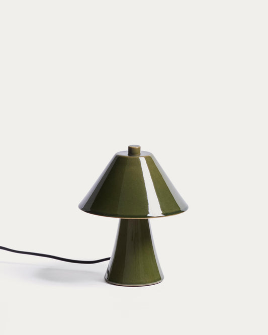 Lampada da tavolo Ceren in ceramica verde 21 cm