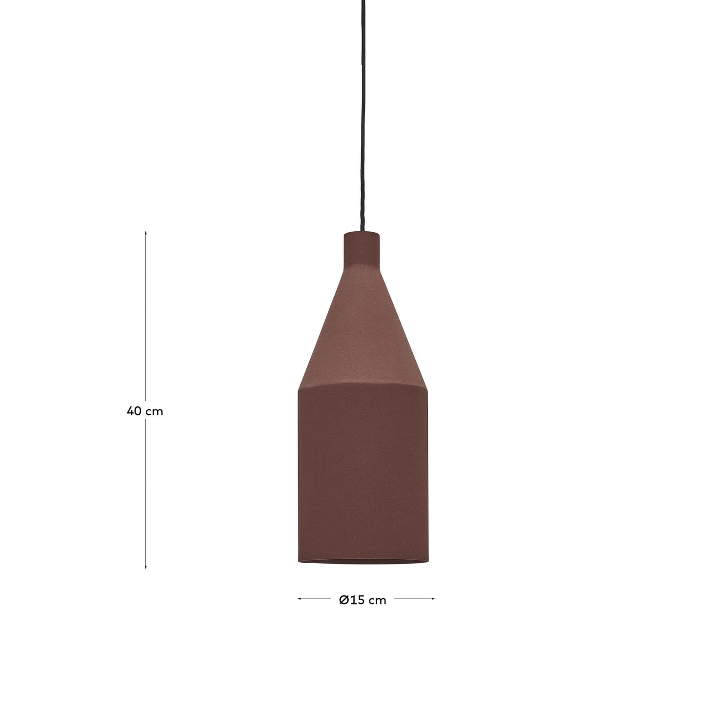 Lampada da soffitto Peralta in metallo verniciato color terracotta Ø 15 cm