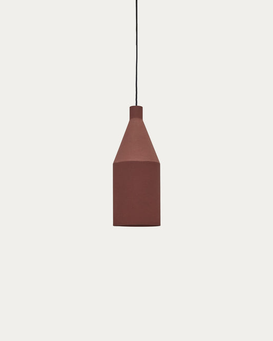 Lampada da soffitto Peralta in metallo verniciato color terracotta Ø 15 cm
