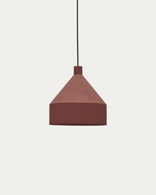 Lampada da soffitto Peralta in metallo verniciato color terracotta Ø 30 cm