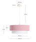 Lampada da soffitto Bianella in cotone e velluto a coste rosa
