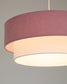 Lampada da soffitto Bianella in cotone e velluto a coste rosa
