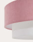 Lampada da soffitto Bianella in cotone e velluto a coste rosa