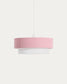Lampada da soffitto Bianella in cotone e velluto a coste rosa