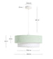 Lampada da soffitto Bianella in cotone e velluto a coste turchese