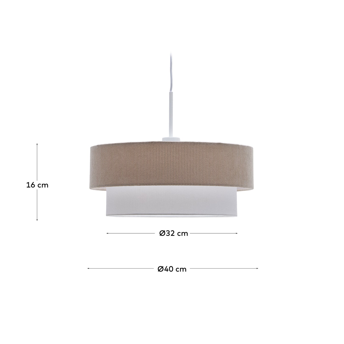 Lampada da soffitto Bianella in cotone e velluto beige Ø 40 cm