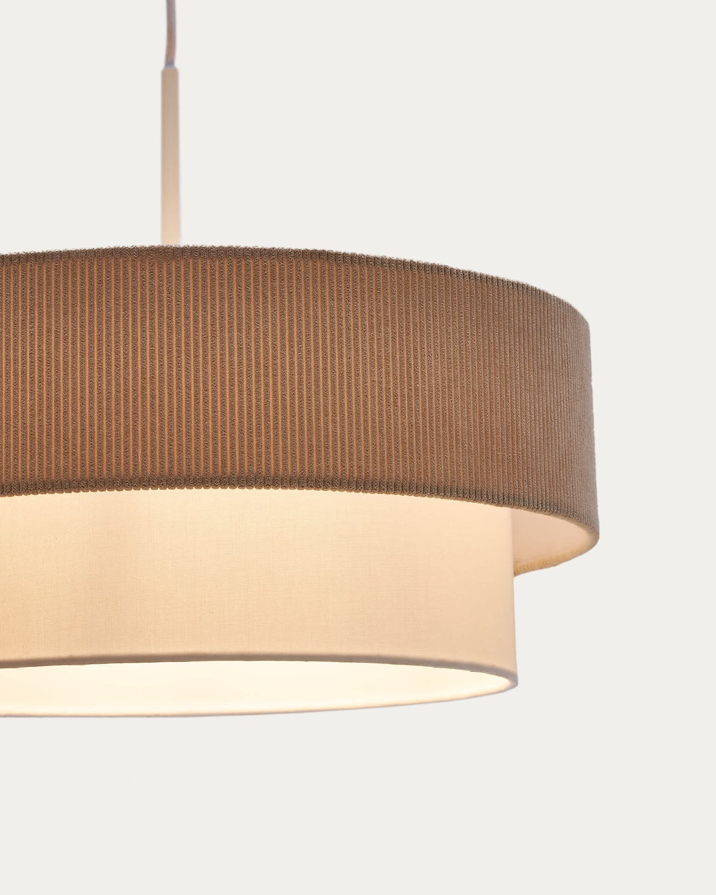 Lampada da soffitto Bianella in cotone e velluto beige Ø 40 cm