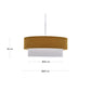 Lampada da soffitto Bianella in cotone e velluto senape Ø 40 cm
