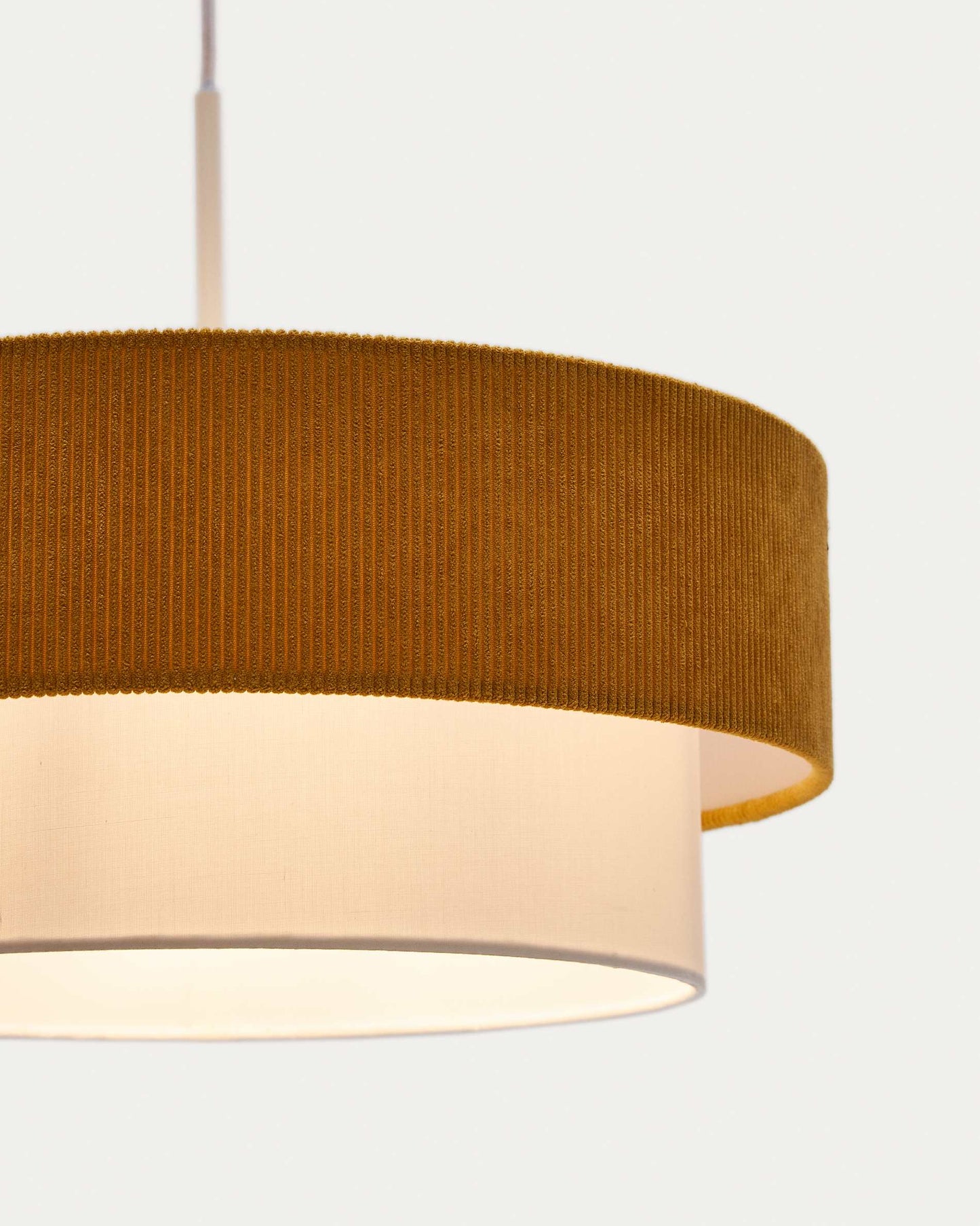 Lampada da soffitto Bianella in cotone e velluto senape Ø 40 cm