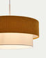Lampada da soffitto Bianella in cotone e velluto senape Ø 40 cm