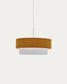 Lampada da soffitto Bianella in cotone e velluto senape Ø 40 cm