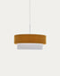 Lampada da soffitto Bianella in cotone e velluto senape Ø 40 cm