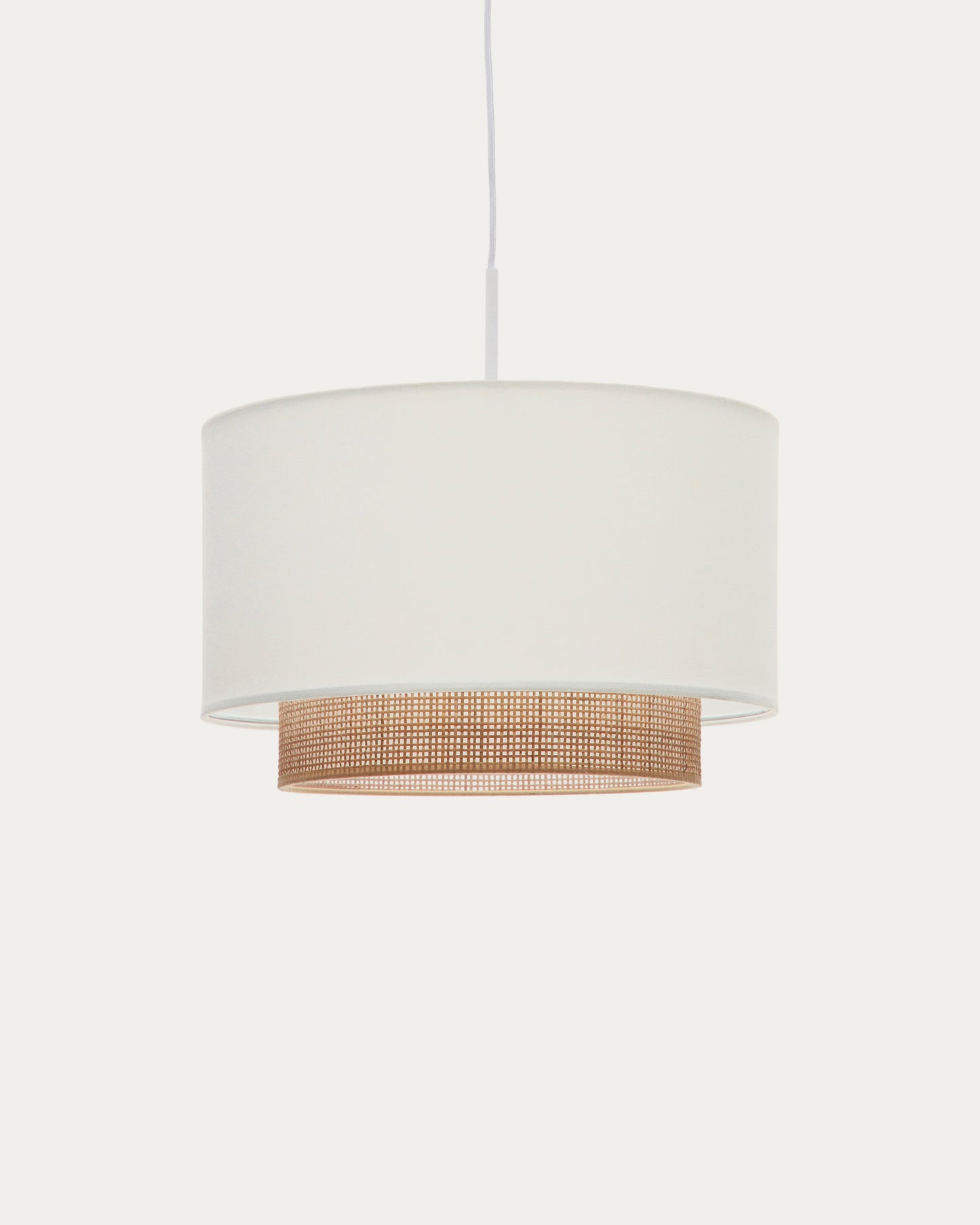 Paralume per lampada da soffitto Erna in bambù finitura naturale e bianca Ø 40 cm