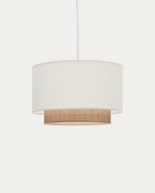 Paralume per lampada da soffitto Erna in bambù finitura naturale e bianca Ø 40 cm