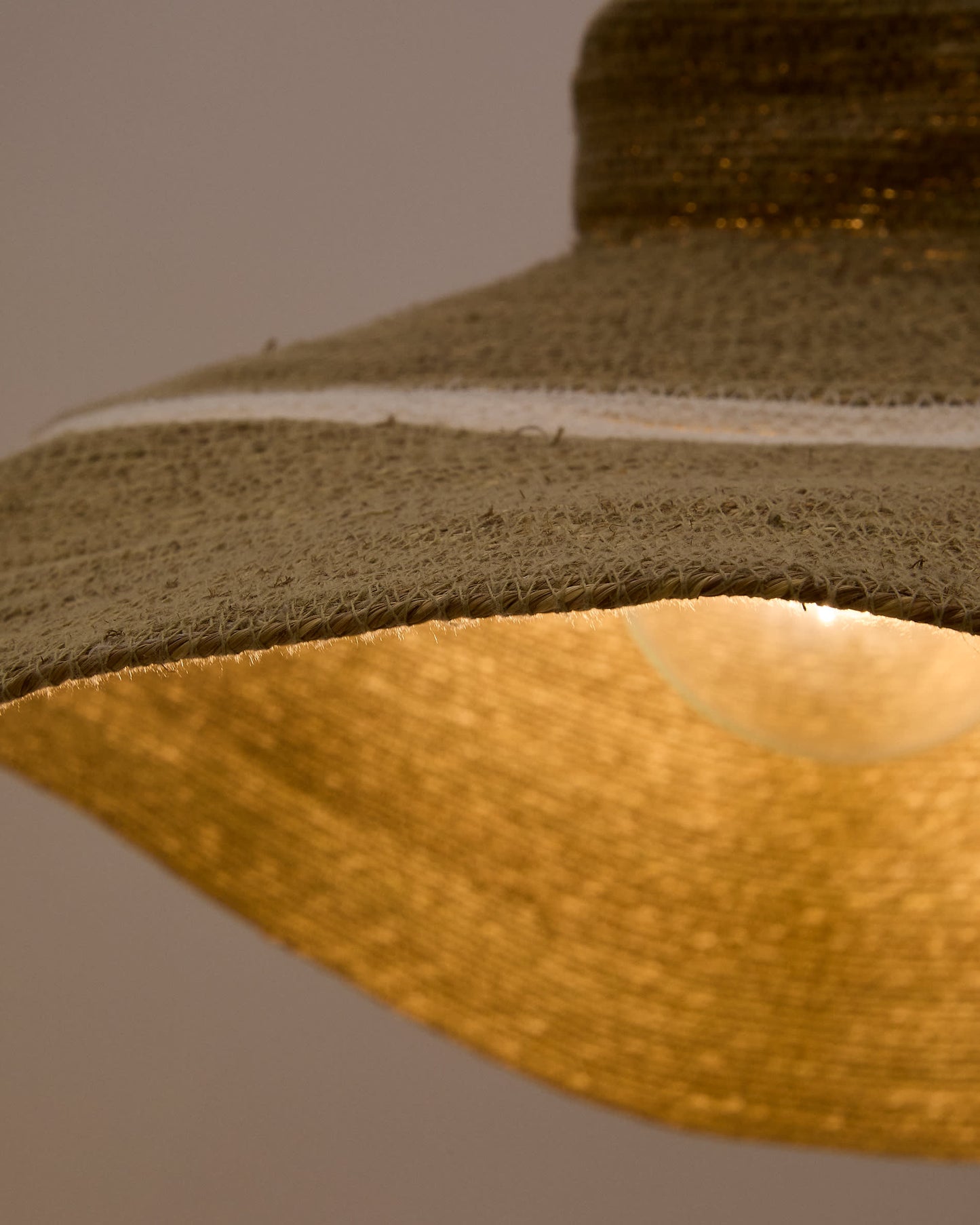Lampada da soffitto Albenya in fibre naturali e cotone con finitura naturale e in bianco Ø 90 cm