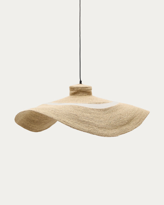 Lampada da soffitto Albenya in fibre naturali e cotone con finitura naturale e in bianco Ø 90 cm