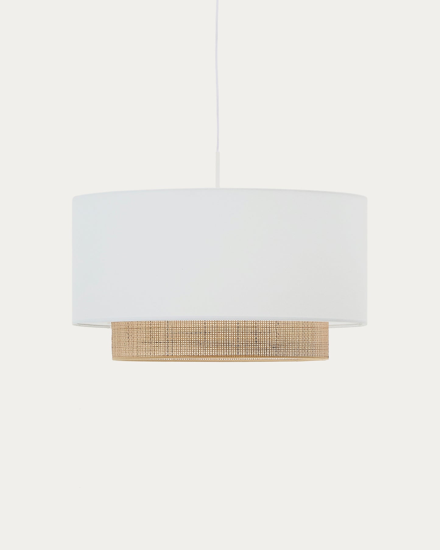 Paralume Erna per lampada da soffitto in bambù con finitura naturale e bianca Ø 60 cm