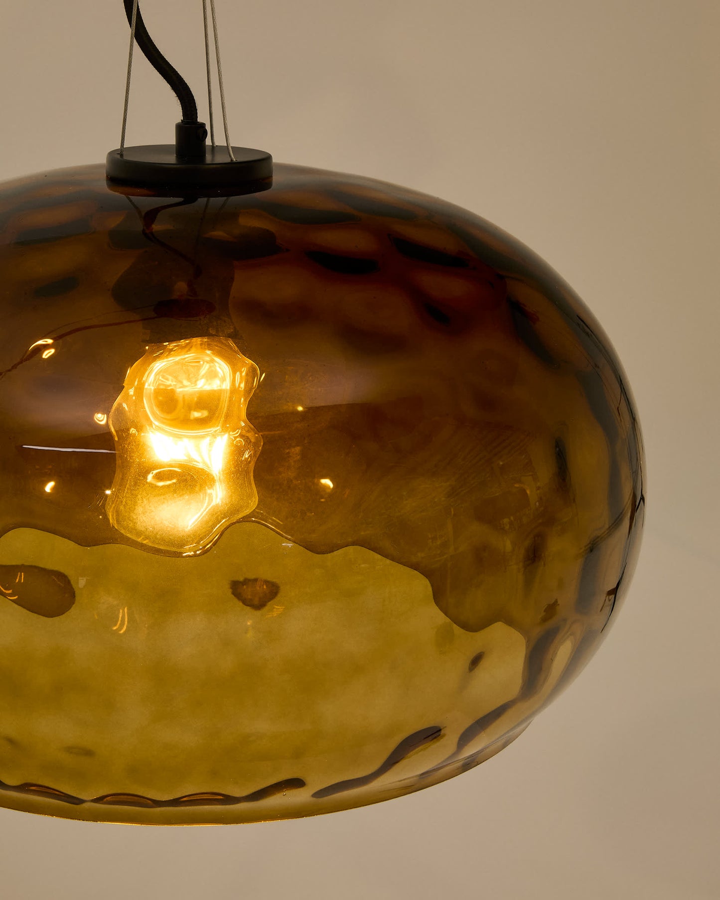 Lampada a soffitto Balma di vetro marrone Ø 40 cm