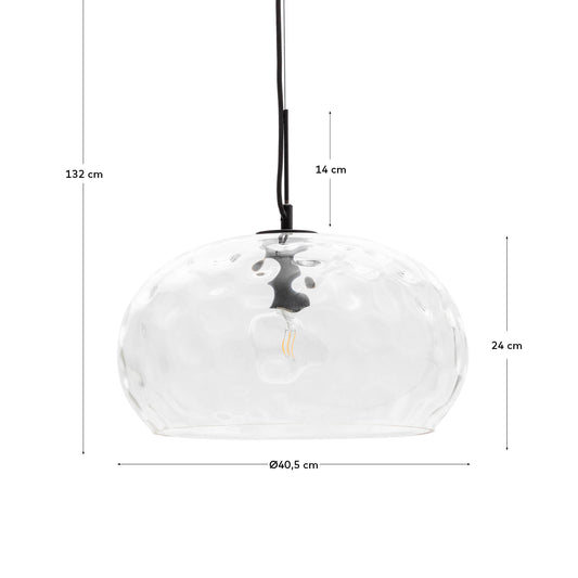 Lampada a soffitto Balma di vetro trasparente Ø 40 cm