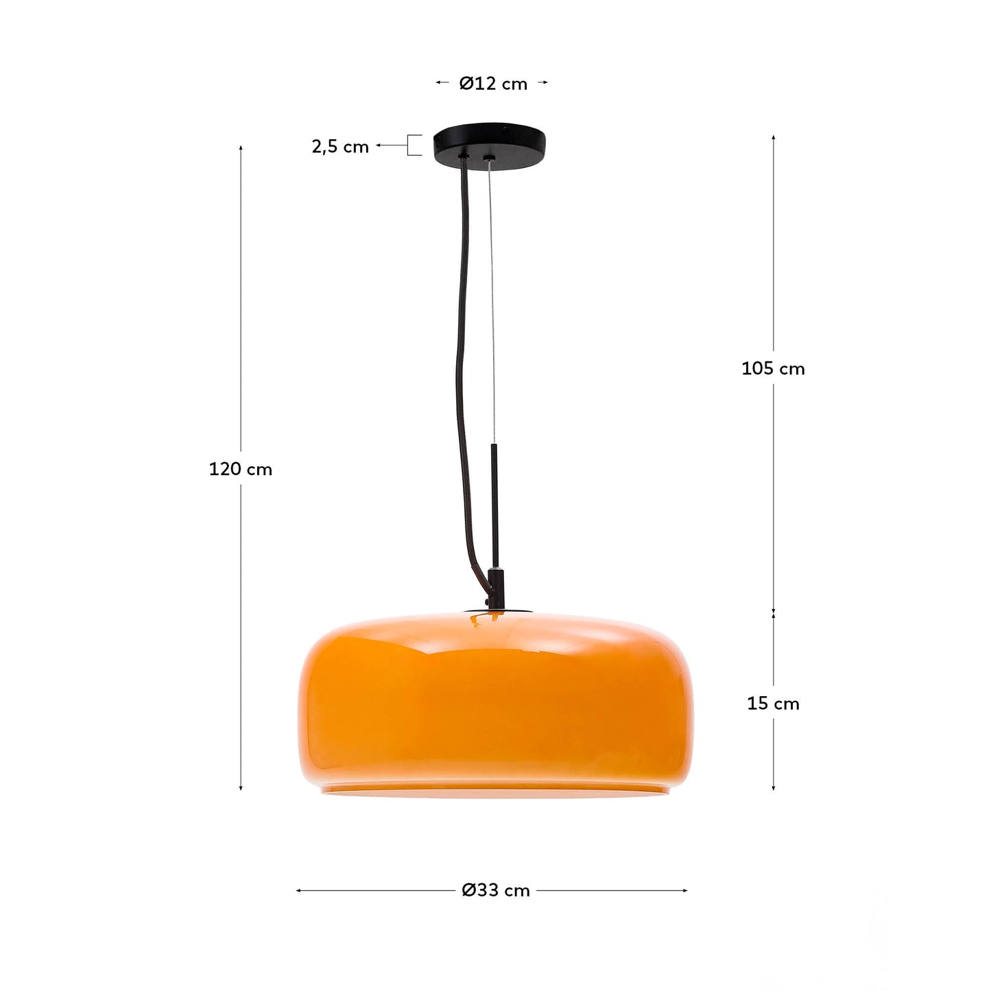 Lampada a soffitto Reig di vetro arancione Ø 38 cm