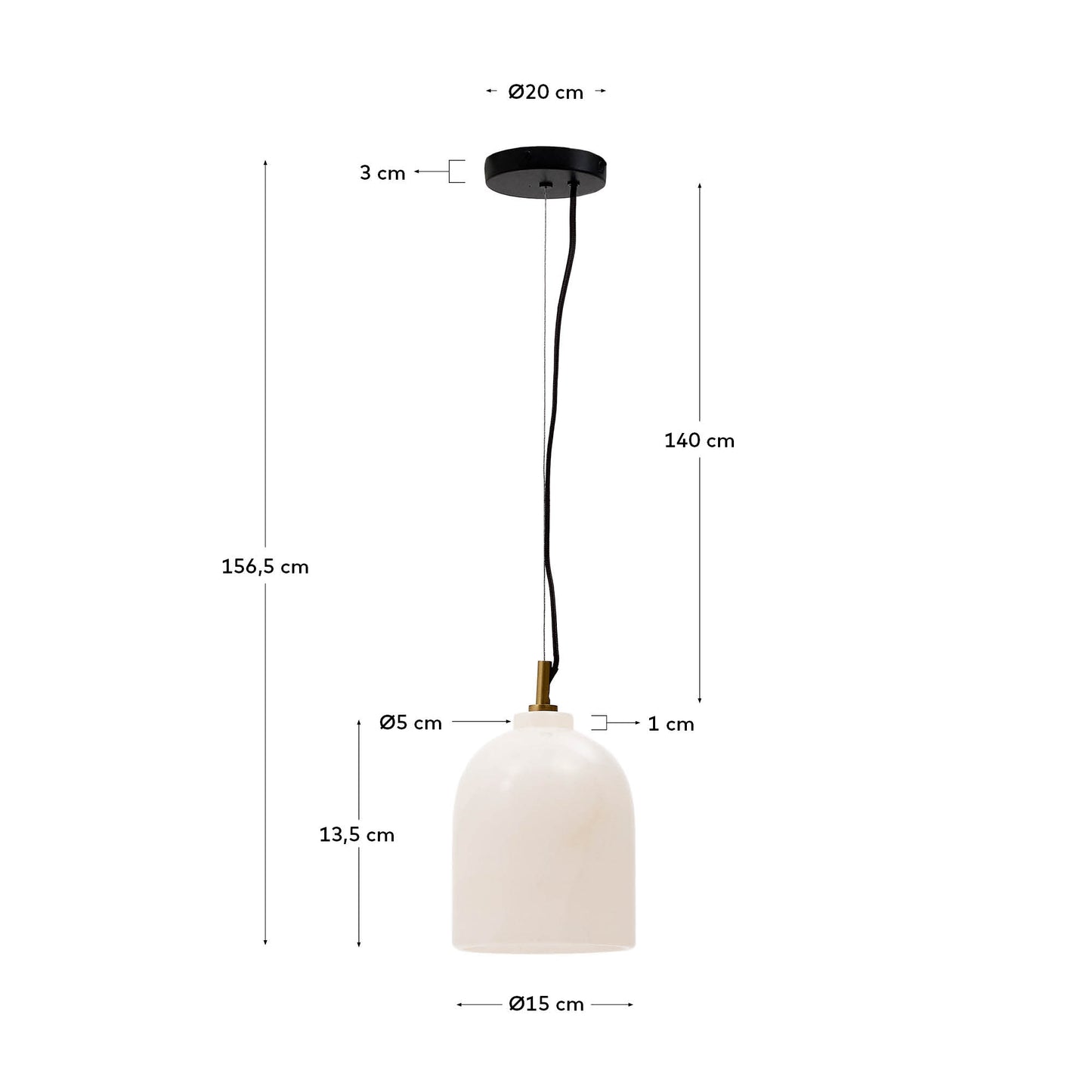 Lampada a soffitto Shenli di alabastro Ø 15 cm