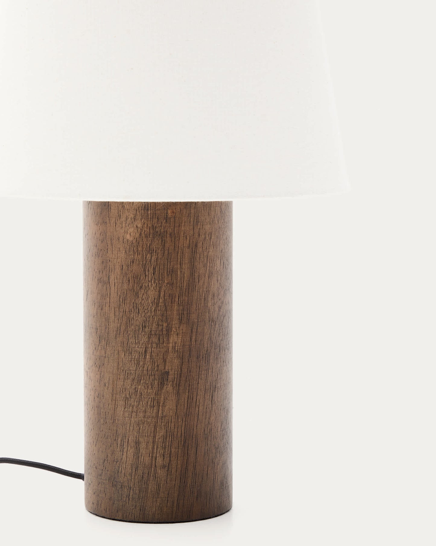 Lampada da tavolo Marga in legno massiccio di caucciù con finitura naturale