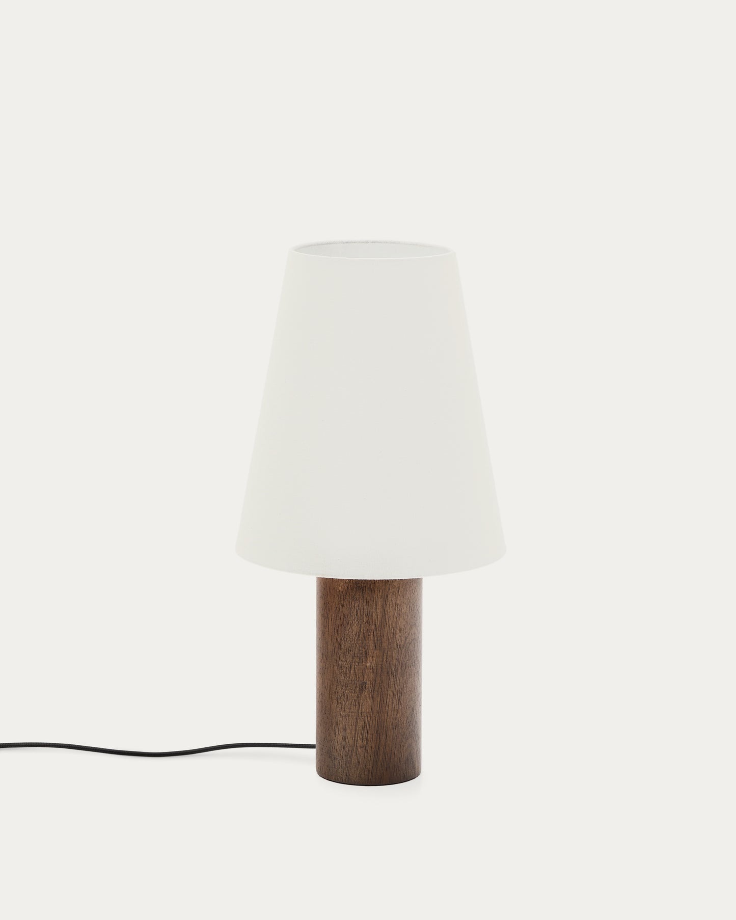 Lampada da tavolo Marga in legno massiccio di caucciù con finitura naturale