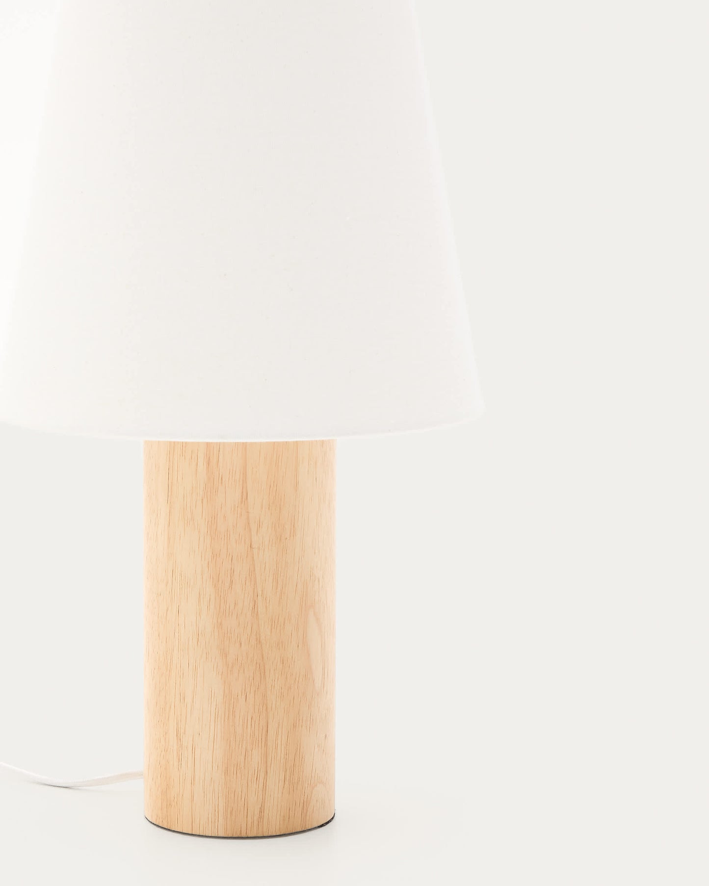 Lampada da tavolo Marga in legno massiccio di caucciù con finitura naturale