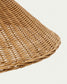 Lampada da terra Urania in rattan e metallo con finitura in nero