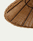 Lampada da terra Urania in rattan e metallo con finitura in nero