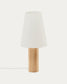 Lampada da terra Marga in legno massiccio con finitura naturale
