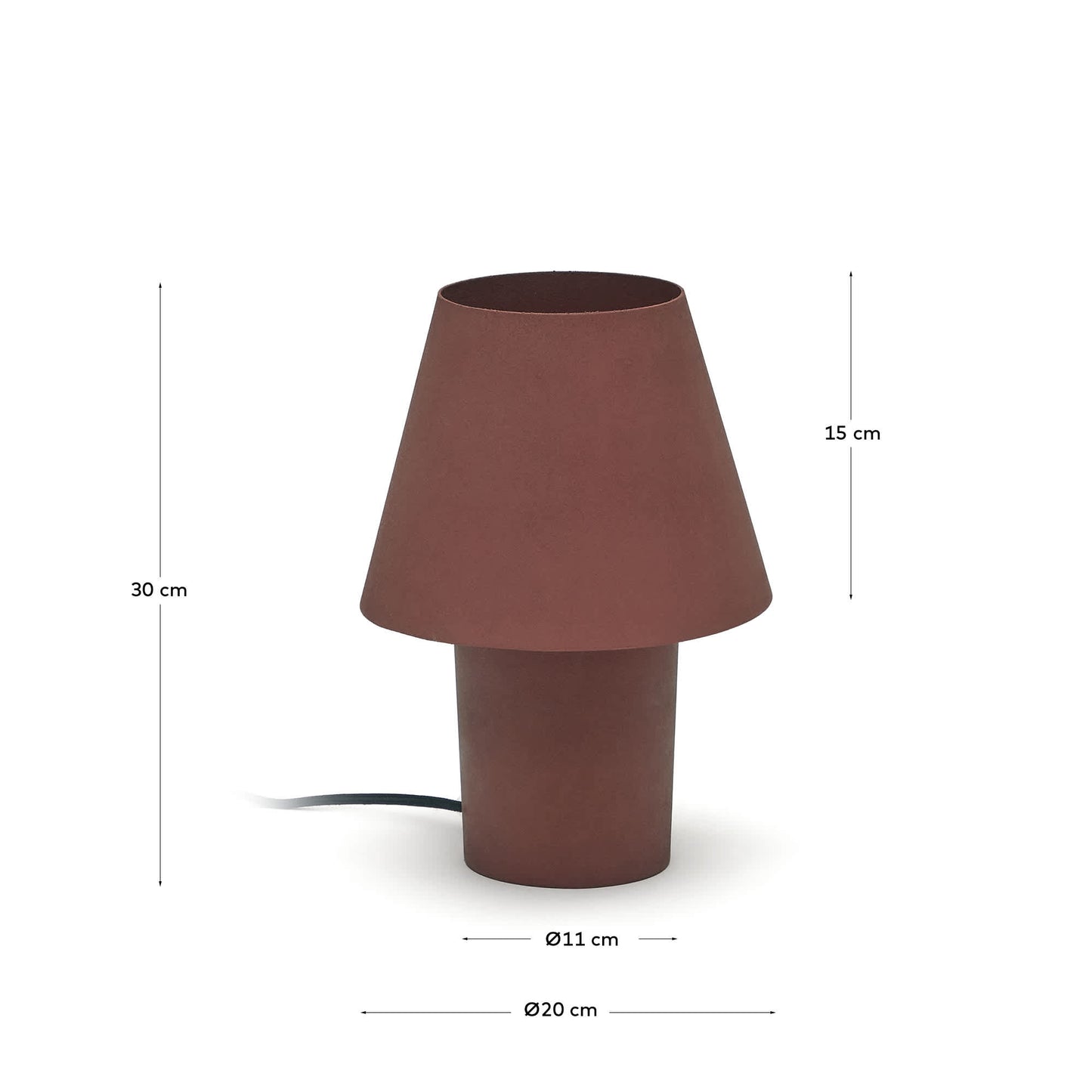 Lampada da tavolo Canapost in metallo verniciato color terracotta