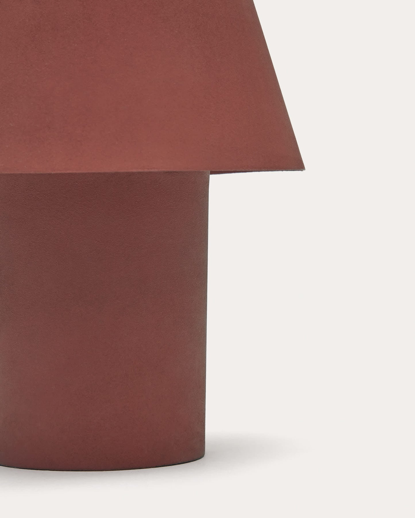 Lampada da tavolo Canapost in metallo verniciato color terracotta