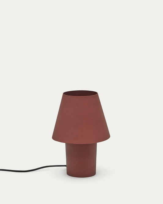 Lampada da tavolo Canapost in metallo verniciato color terracotta