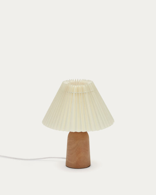 Lampada da tavolo Benicarlo in legno finitura naturale e beige